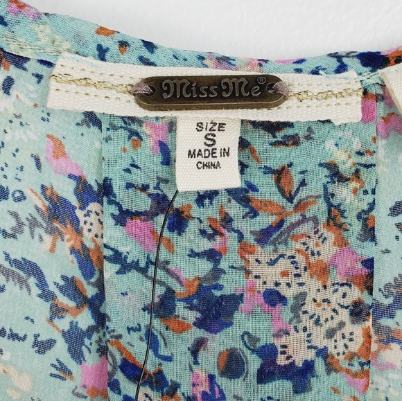 Miss Me Floral Rayon Beaded Embroidered Tank - Picture 8 of 9